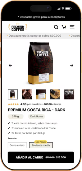 Ejemplo de tienda optimizada